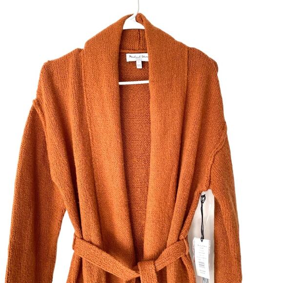Michael Stars NWTs Kiana Belted Rust Cardigan Sweater size small Rustique - Picture 4 of 9